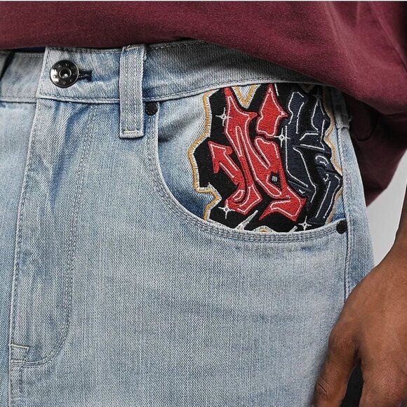 Ninth Hall Ambush Y2K Light Blue Wash Jeans Dragon Baggy Wide Leg Skater 30βX27β - Picture 11 of 16